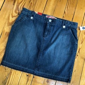 GAP Jean Denim Skirt Stretch Distress Hem 8